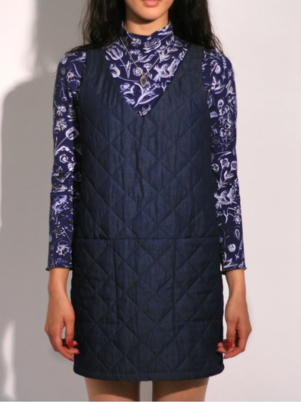 Eve Gravel Love Story Quilted Denim Dress